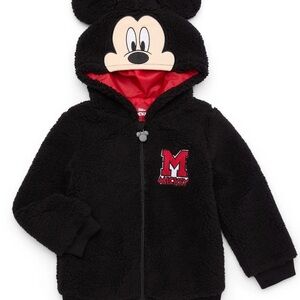 New Disney Mickey Mouse 5T boys plus fleece zip up hoodie